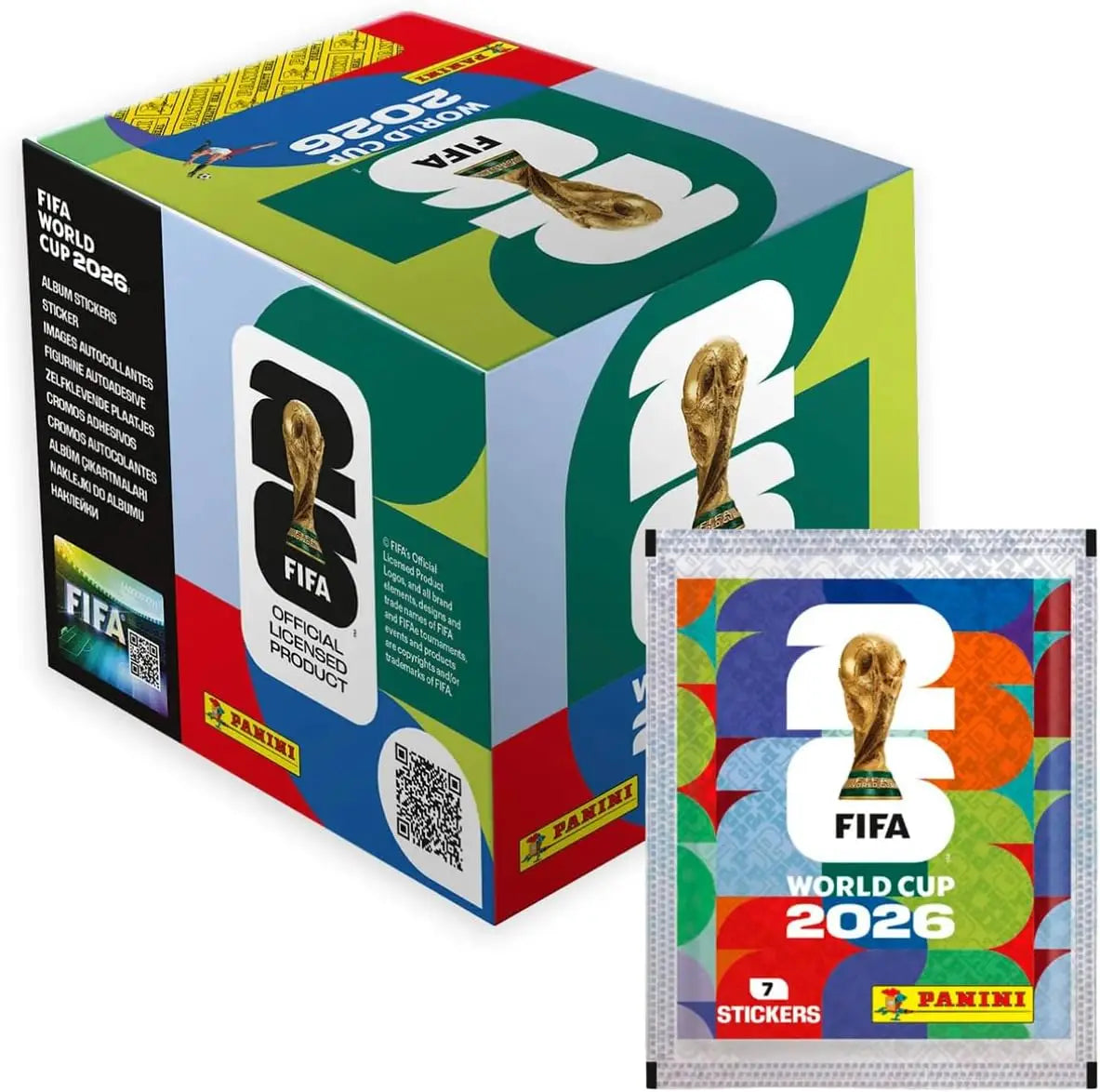 Official FIFA World Cup 2026 Panini Sticker Collection - Box of 50 Envelopes with 350 Stickers, including Premium Special Stickers for Collecting Hobby and Kids, Perfect for Soccer Fans and Trading Card Enthusiasts.