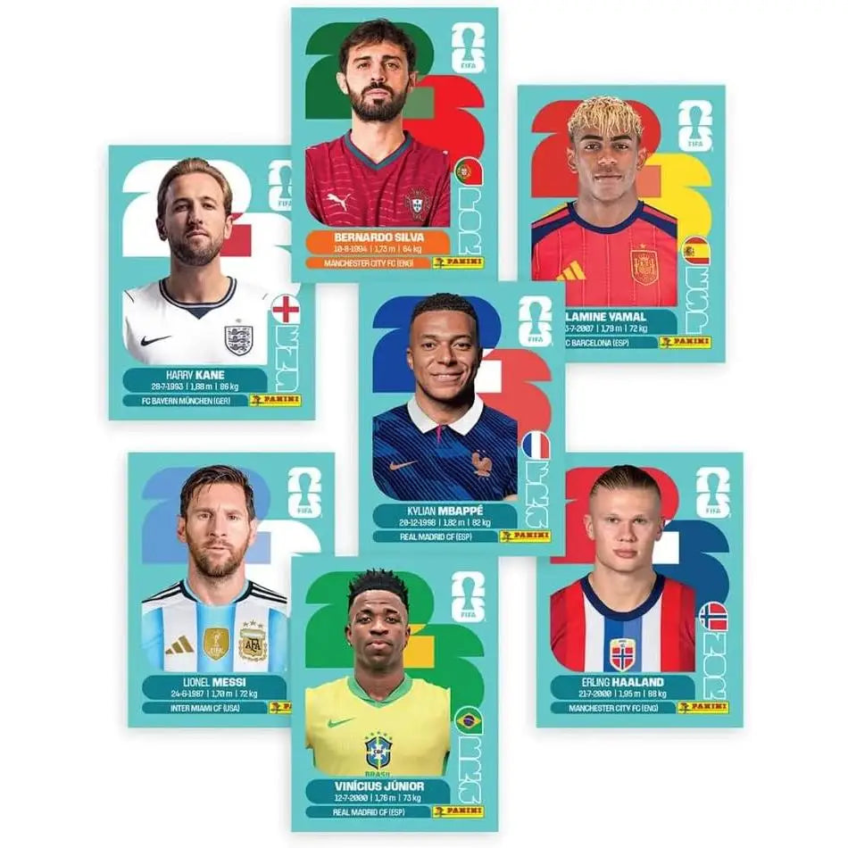 Official FIFA World Cup 2026 Panini Sticker Collection - Box of 50 Envelopes with 350 Stickers, including Premium Special Stickers for Collecting Hobby and Kids, Perfect for Soccer Fans and Trading Card Enthusiasts.